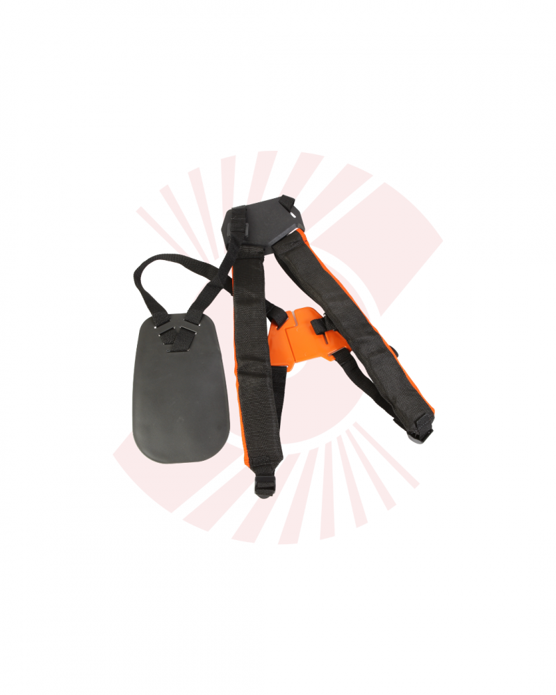 Cinto Duplo Reforçado Fivela Peitoral Preto e Laranja